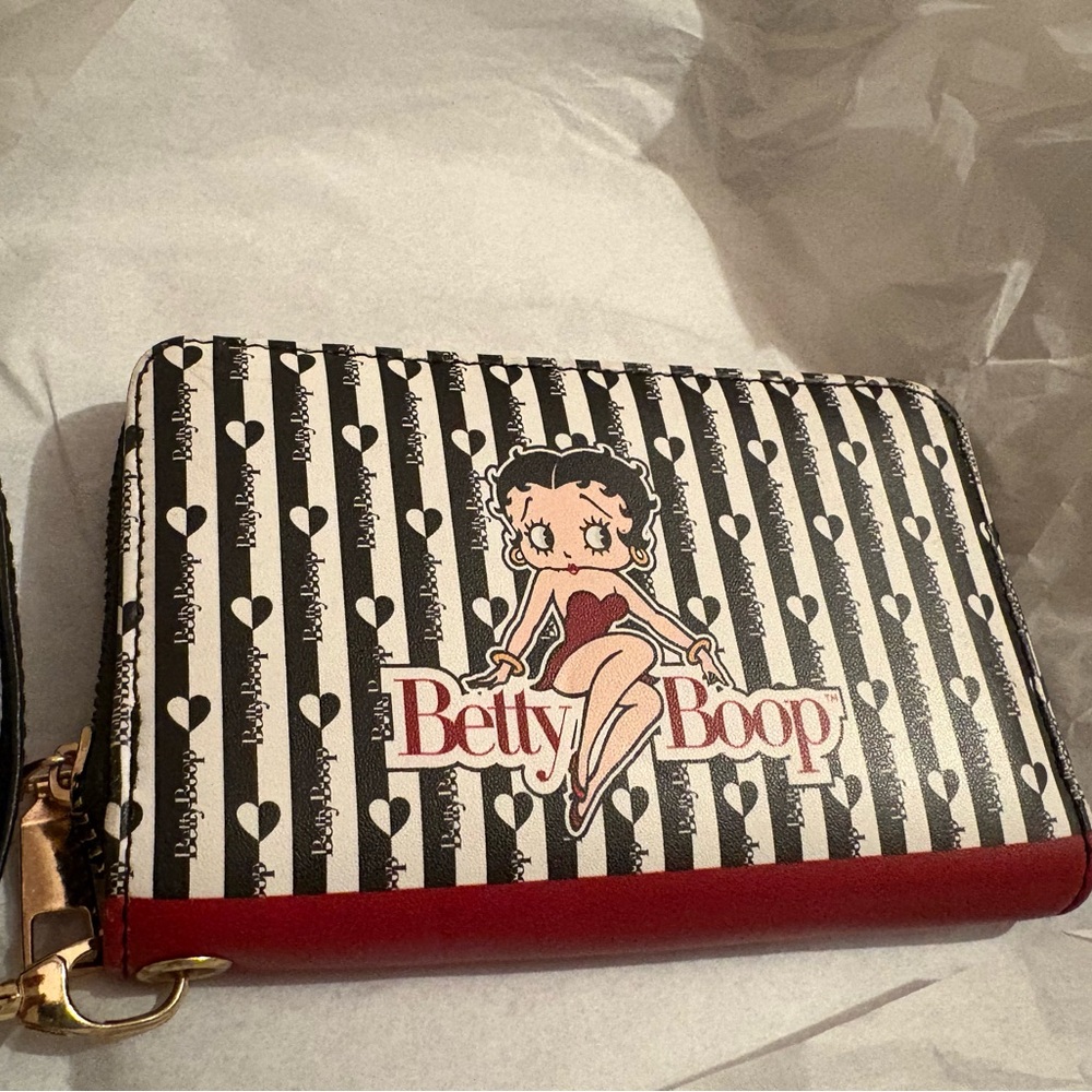Betty‎ Boop Striped Wallet - Black and Red